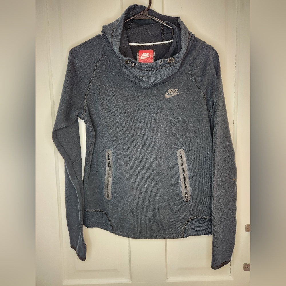 Nike Black Cowl Neck Hoodie Sweatshirt Size Medium